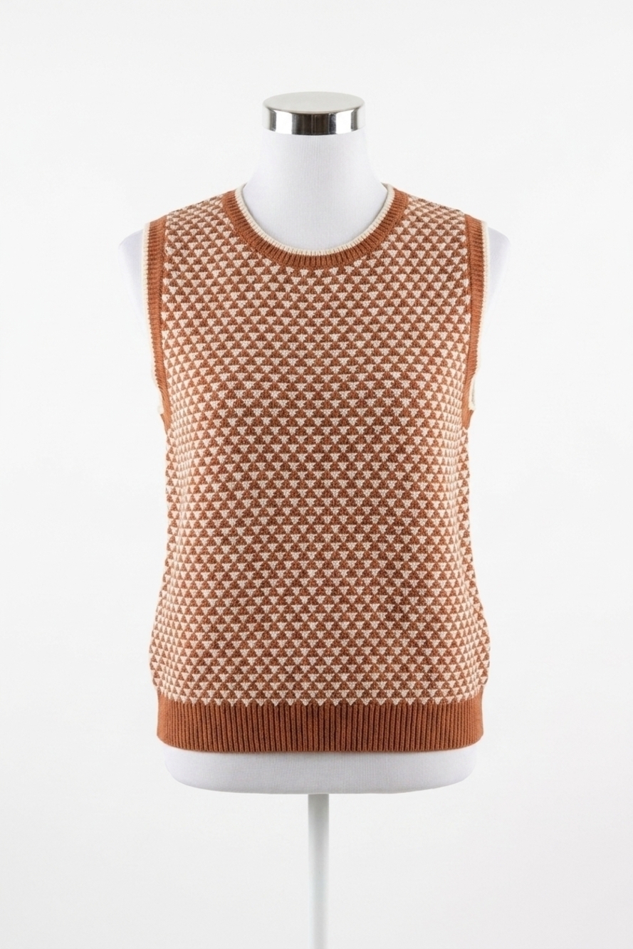 NEW VARLEY jenson stitch knit tank top in maple brown